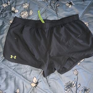 Under Armour Black Athletic Shorts with Neon Accents
